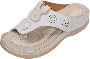Women's Flip Flops Orthopedic Sandals Fashion Color Matching Clip-Toe Slippers with Arch Support Comfy Beach Slides