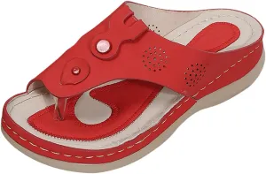 Women's Flip Flops Orthopedic Sandals Fashion Color Matching Clip-Toe Slippers with Arch Support Comfy Beach Slides