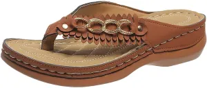Women's Flip Flops Vintage Slippers Clip-Toe Slides with Arch Support Comfy Anti-Slip Wedge Orthopedic Sandals