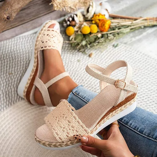 Women's Platform Wedge Peep-Toe Sandals 02086773C