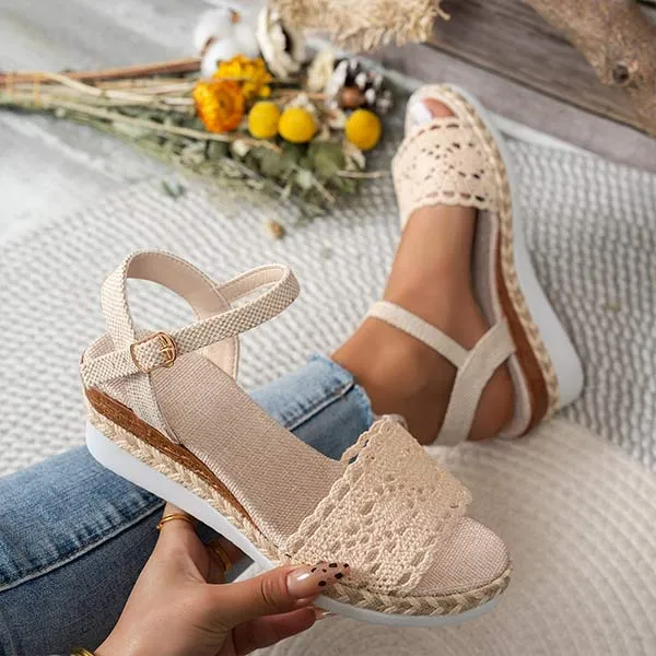 Women's Platform Wedge Peep-Toe Sandals 02086773C