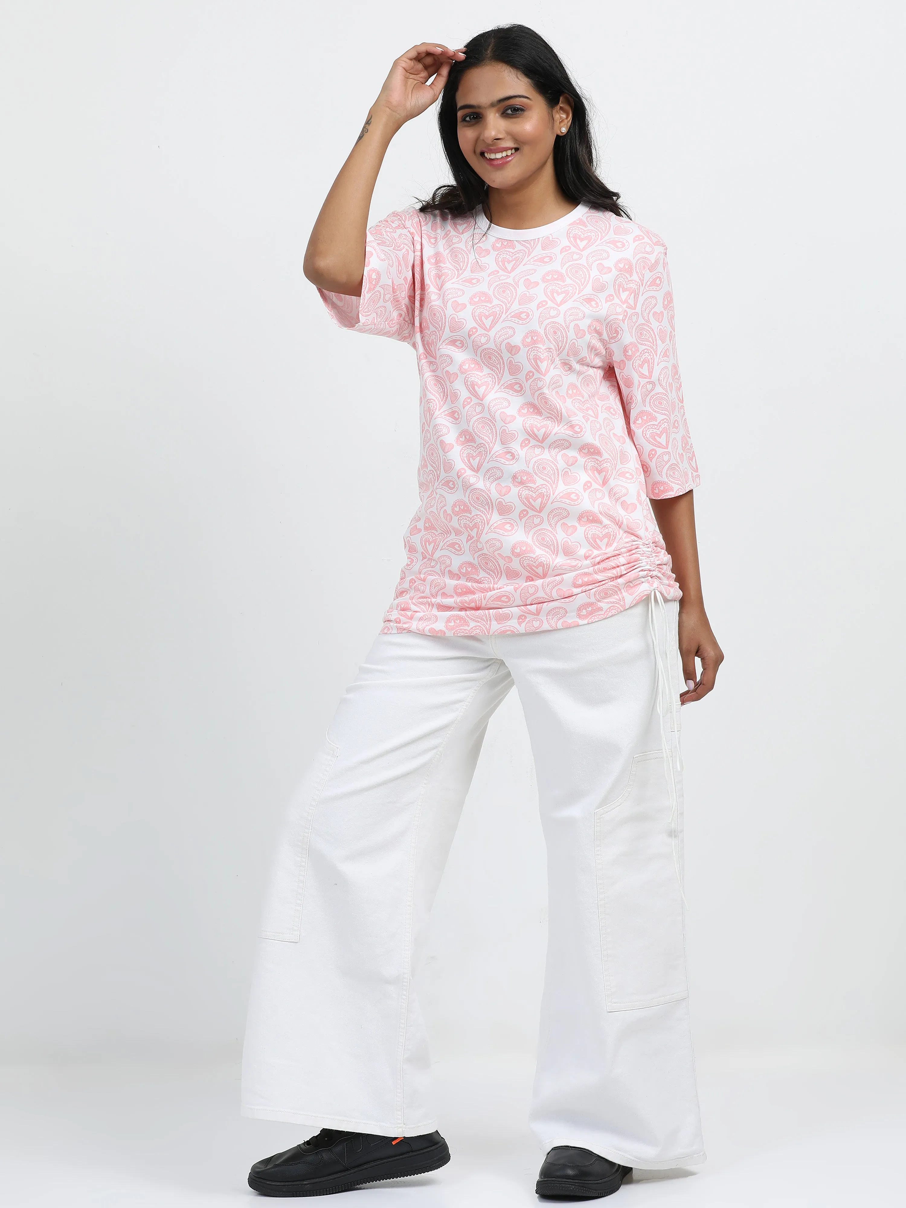 Women's rPET & Recycled Cotton Scrunched Tee