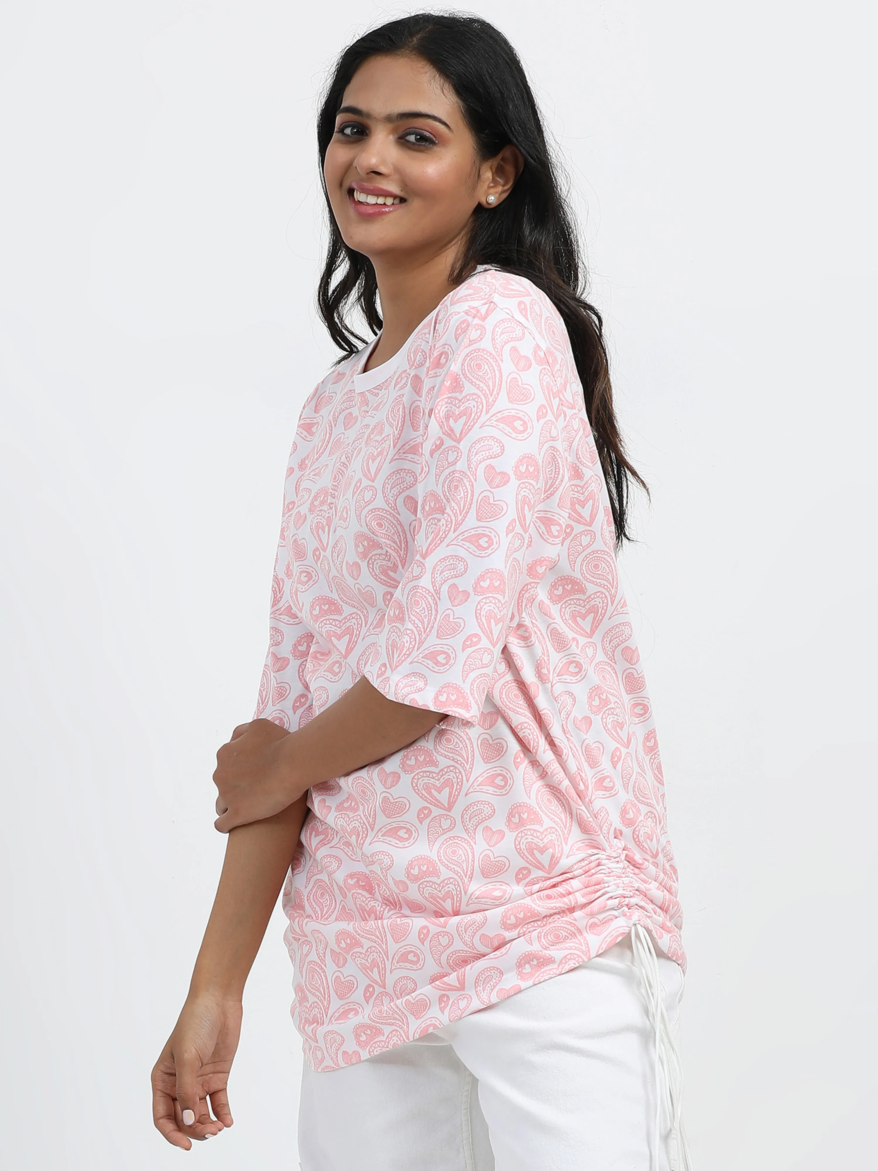 Women's rPET & Recycled Cotton Scrunched Tee