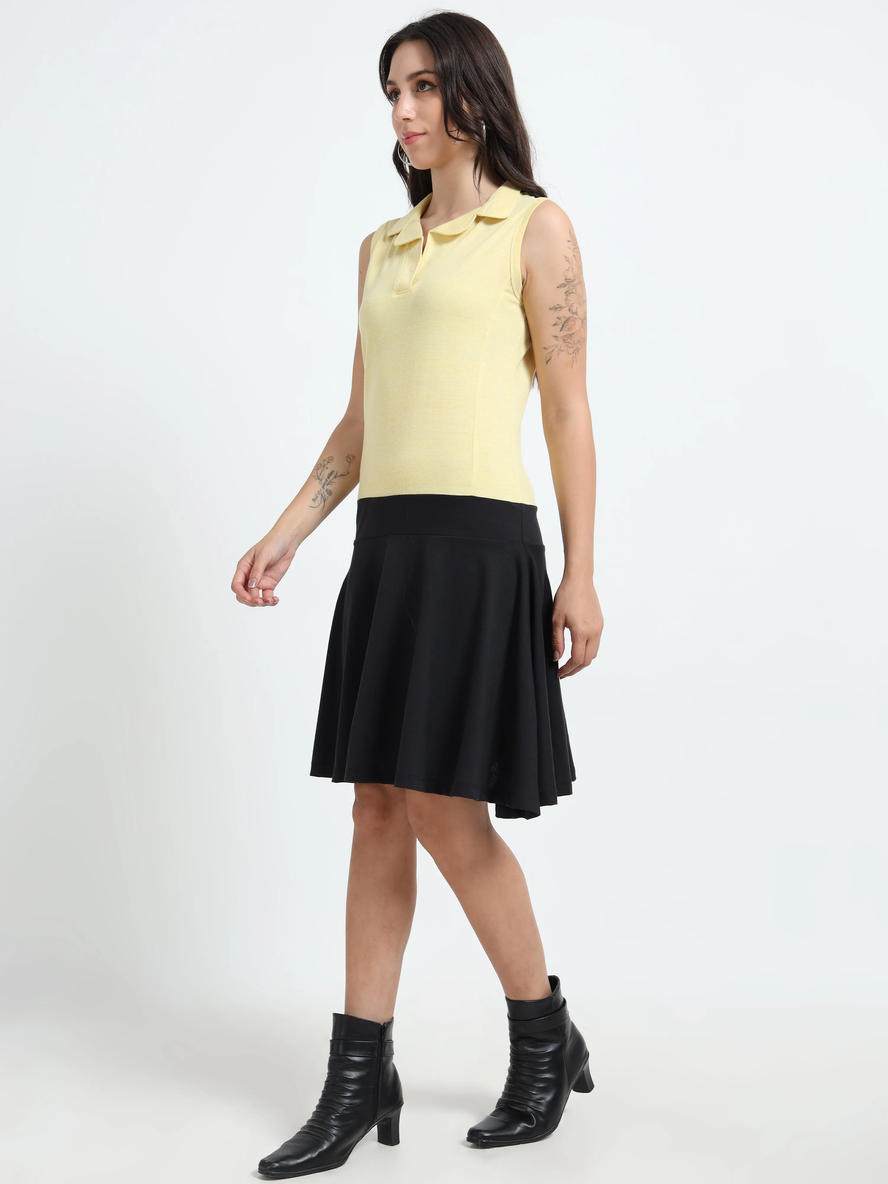 Women's rPET with Recycled Cotton Color Blocked Tennis Dress