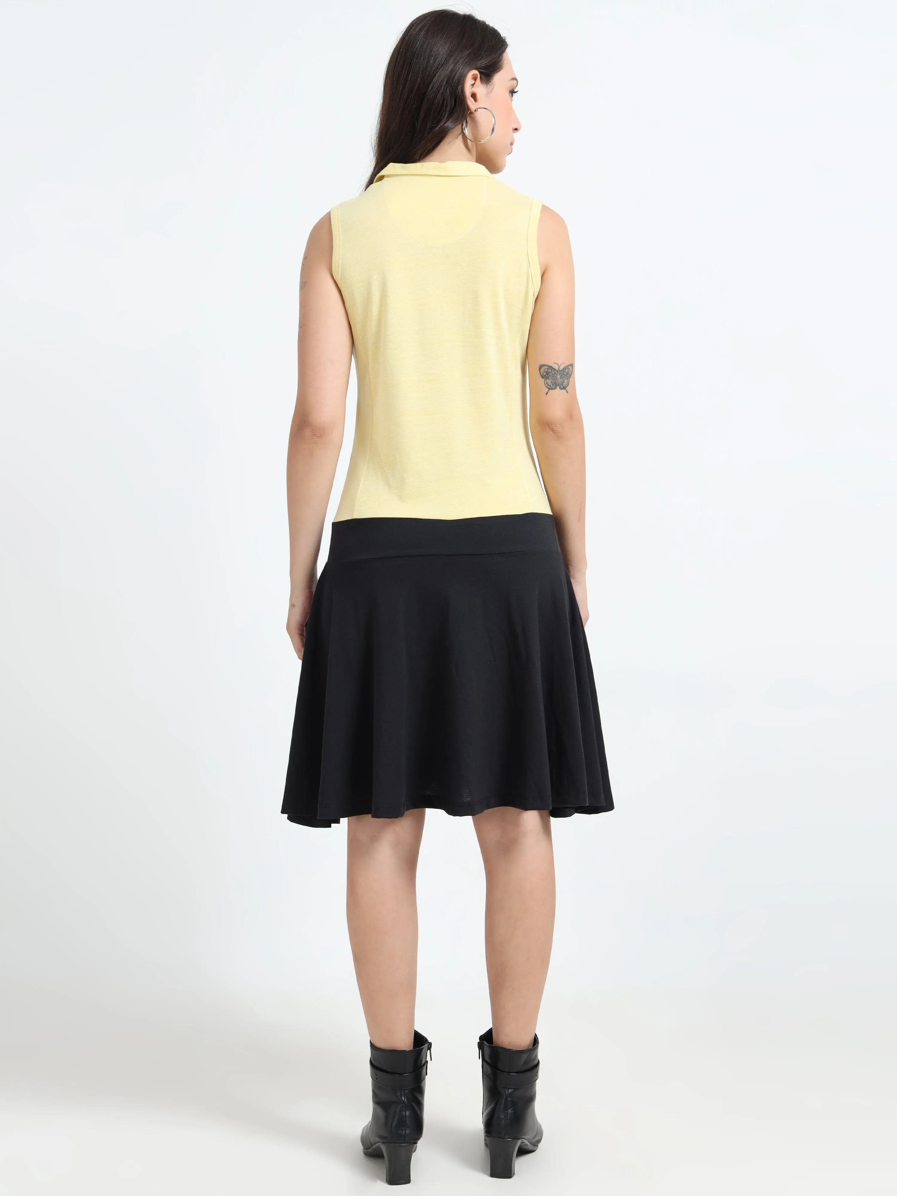 Women's rPET with Recycled Cotton Color Blocked Tennis Dress