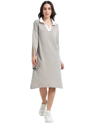 Women's rPET with Recycled Cotton Slit Dress