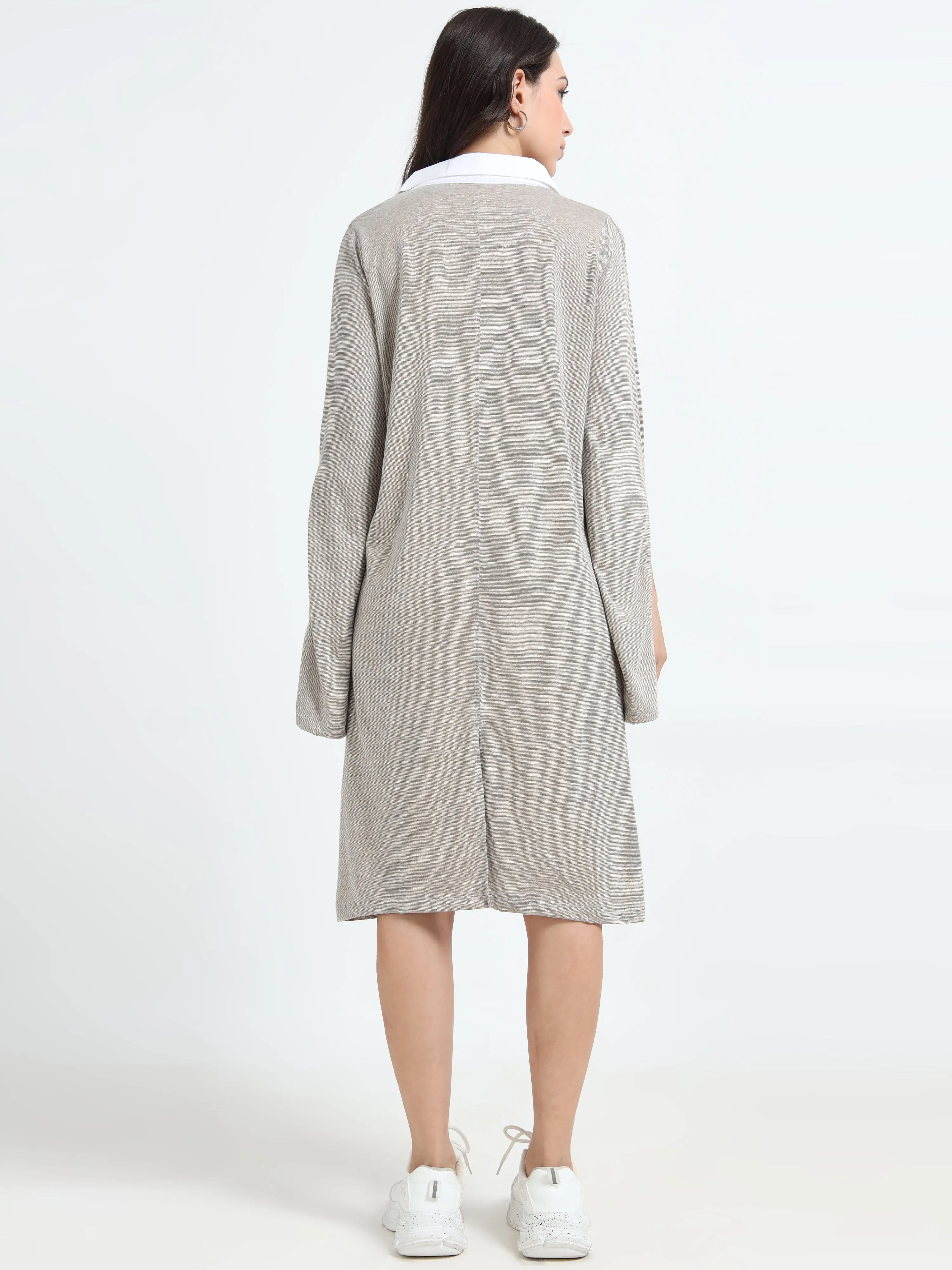 Women's rPET with Recycled Cotton Slit Dress