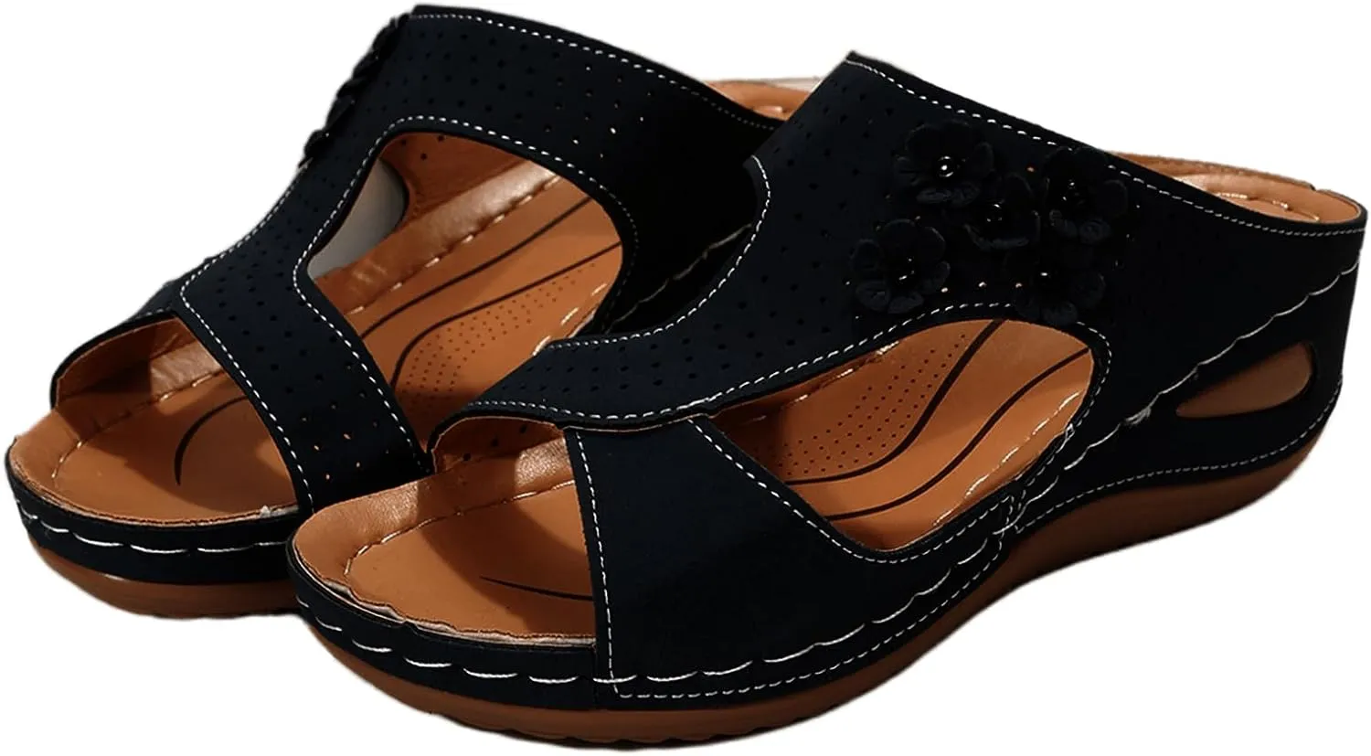 Women's Sandals Comfortable Cute Orthotic Flip Flops Open Toe Arch Support Walking Slides Dressy Summer Orthopedic Slippers