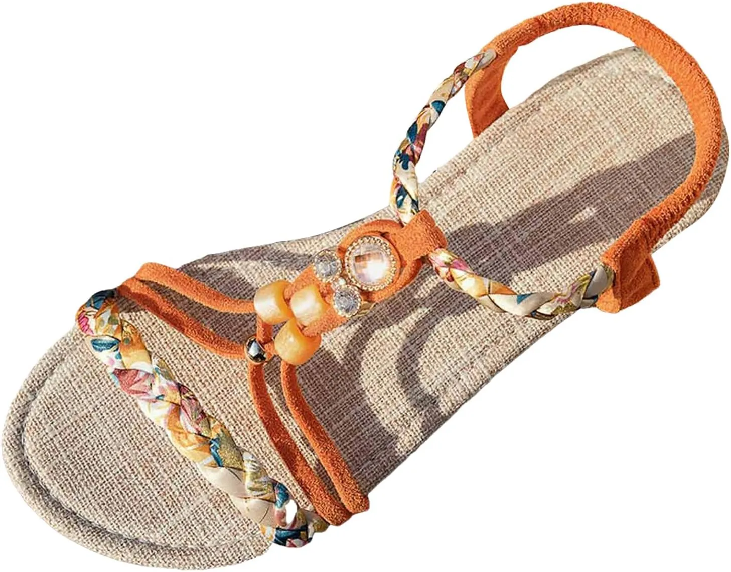Womens Sandals Dressy Women's Flat Soled Open Toe Ankle Strap Sandals Holiday Party Wedding Dress Shoes