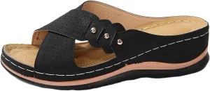 Womens Sandals Wedge Comfortable Slippers Orthopedic Wedge Sandalias Slip on Platform Sandals Beach Shoes2