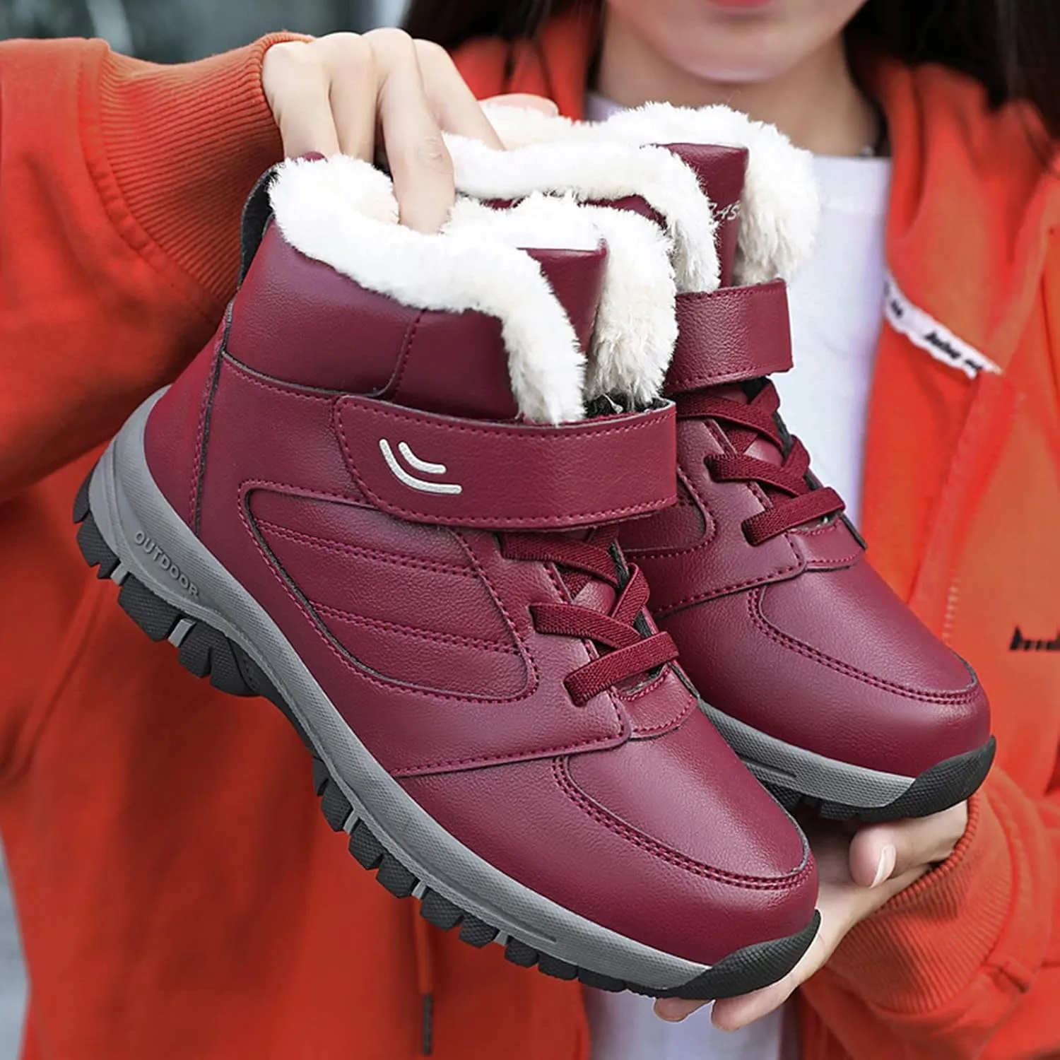 Womens Snow Boots Waterproof Insulated 10.5 Wide Womens Winter Snow Boots Slip on Womens Boots for Snow Winter Boots for Women High Heels Womens Socks Thermal Hiking Winter Boot Warm