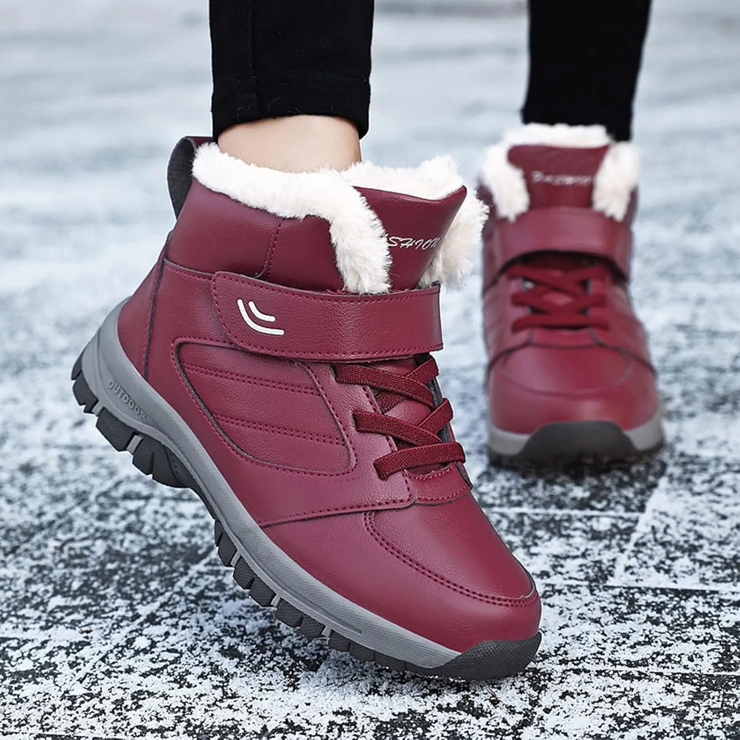 Womens Snow Boots Waterproof Insulated 10.5 Wide Womens Winter Snow Boots Slip on Womens Boots for Snow Winter Boots for Women High Heels Womens Socks Thermal Hiking Winter Boot Warm