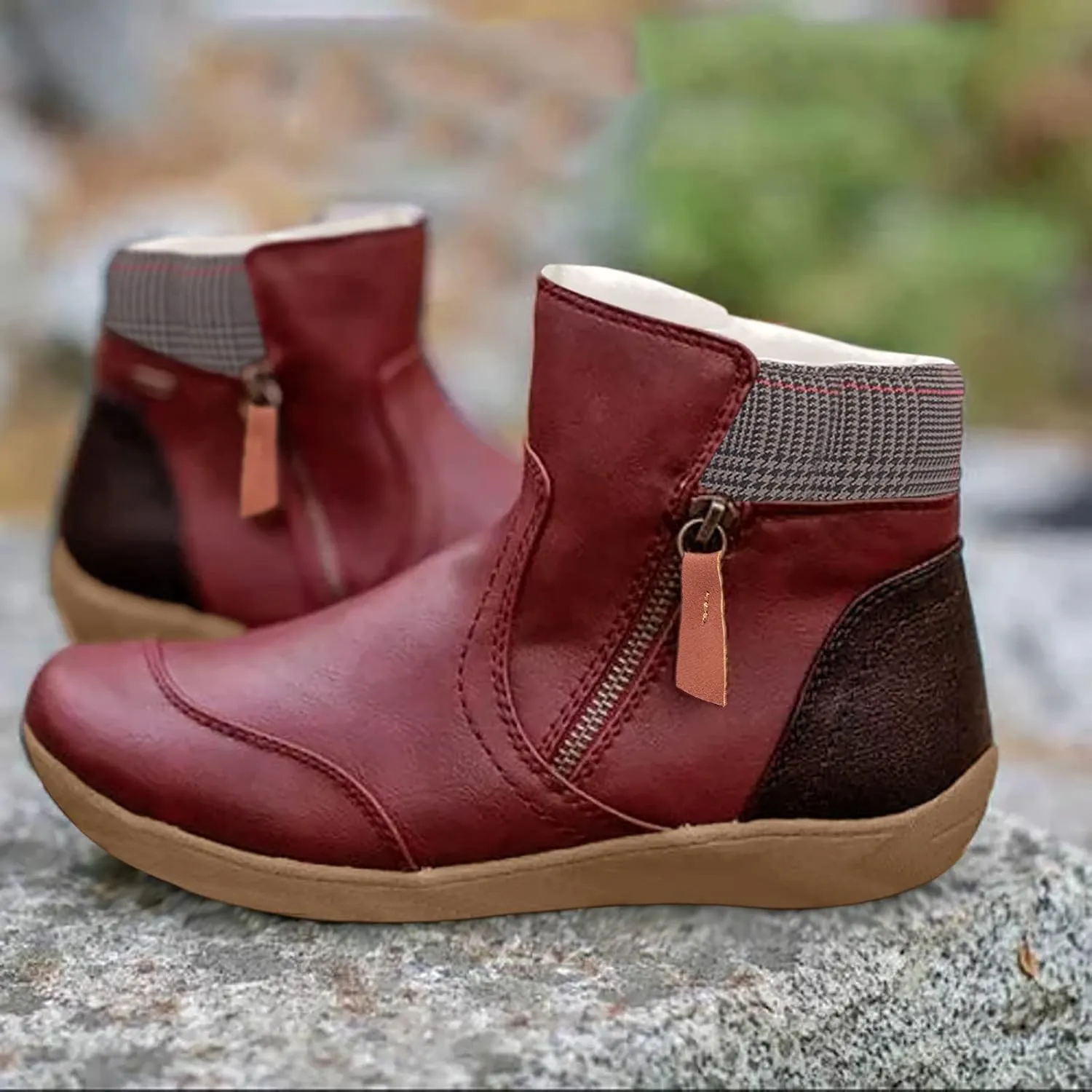 Womens Snow Boots Waterproof Insulated Mid Calf Non Slip Snow Boots for Women Wide Womens Winter Boots Size 8 Wide Black Waterproof Non Slip Work Boots for Women Botas De Mujer Para Invierno Y Ancho