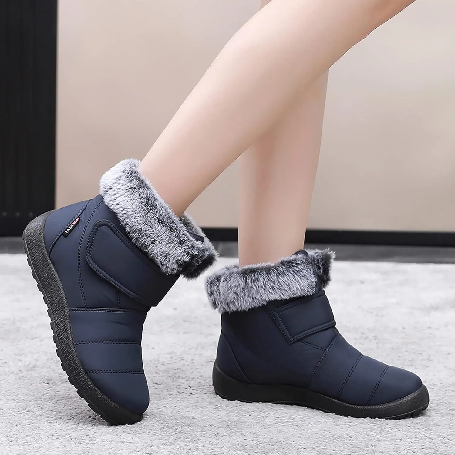 Women's Waterproof Snow Boots Wide Width Women's Waterproof Boots Ankle Winter Boots for Women Waterproof Wide Feet Women's Insulated Winter Boots Size 7.5 Winter Boot for Women Fur