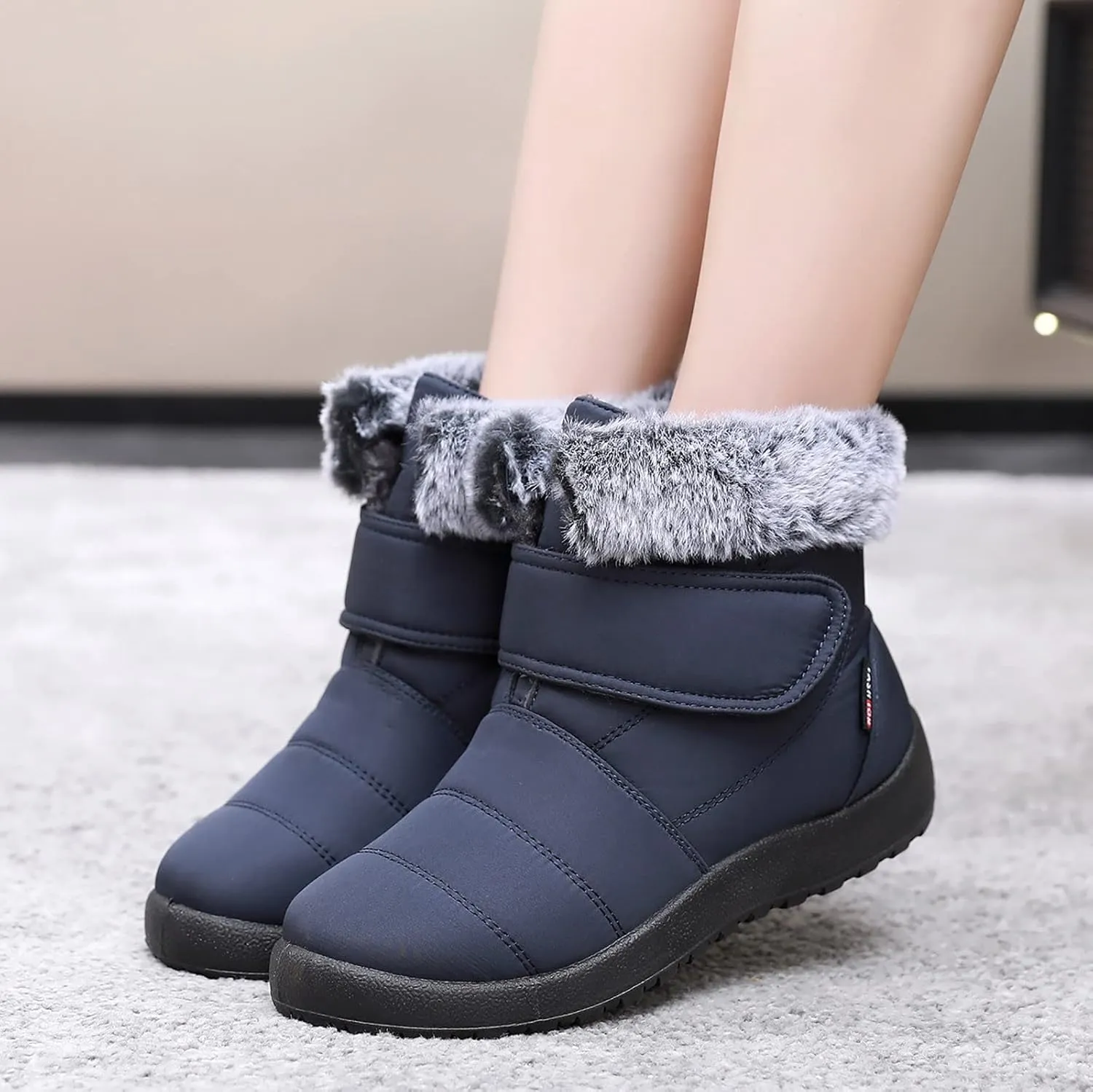 Women's Waterproof Snow Boots Wide Width Women's Waterproof Boots Ankle Winter Boots for Women Waterproof Wide Feet Women's Insulated Winter Boots Size 7.5 Winter Boot for Women Fur