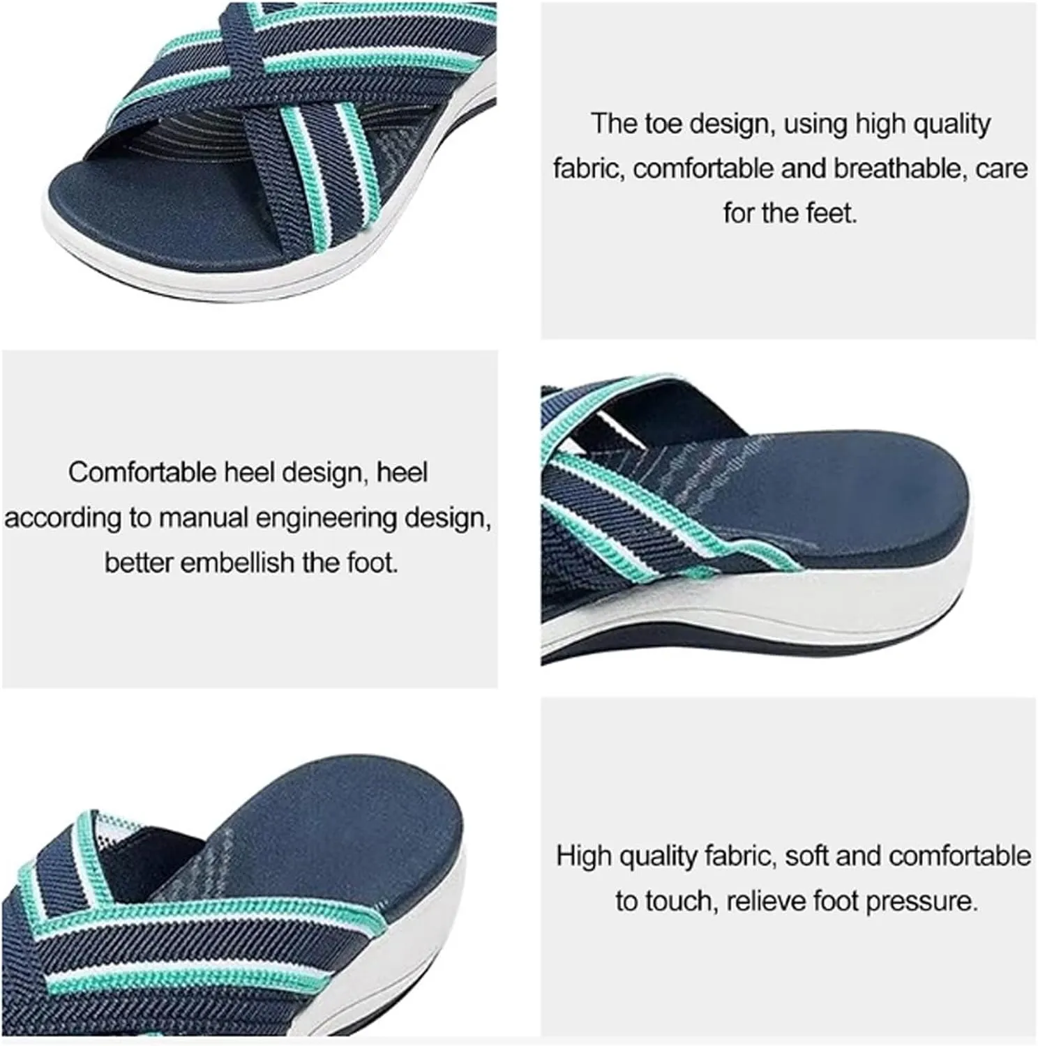 Womens Wedge Sandals 2025 with Arch Support Comfortable Rubber Sole Open Toe Platform Sandals Walking Hiking Slingback Slides for Plantar Fasciitis
