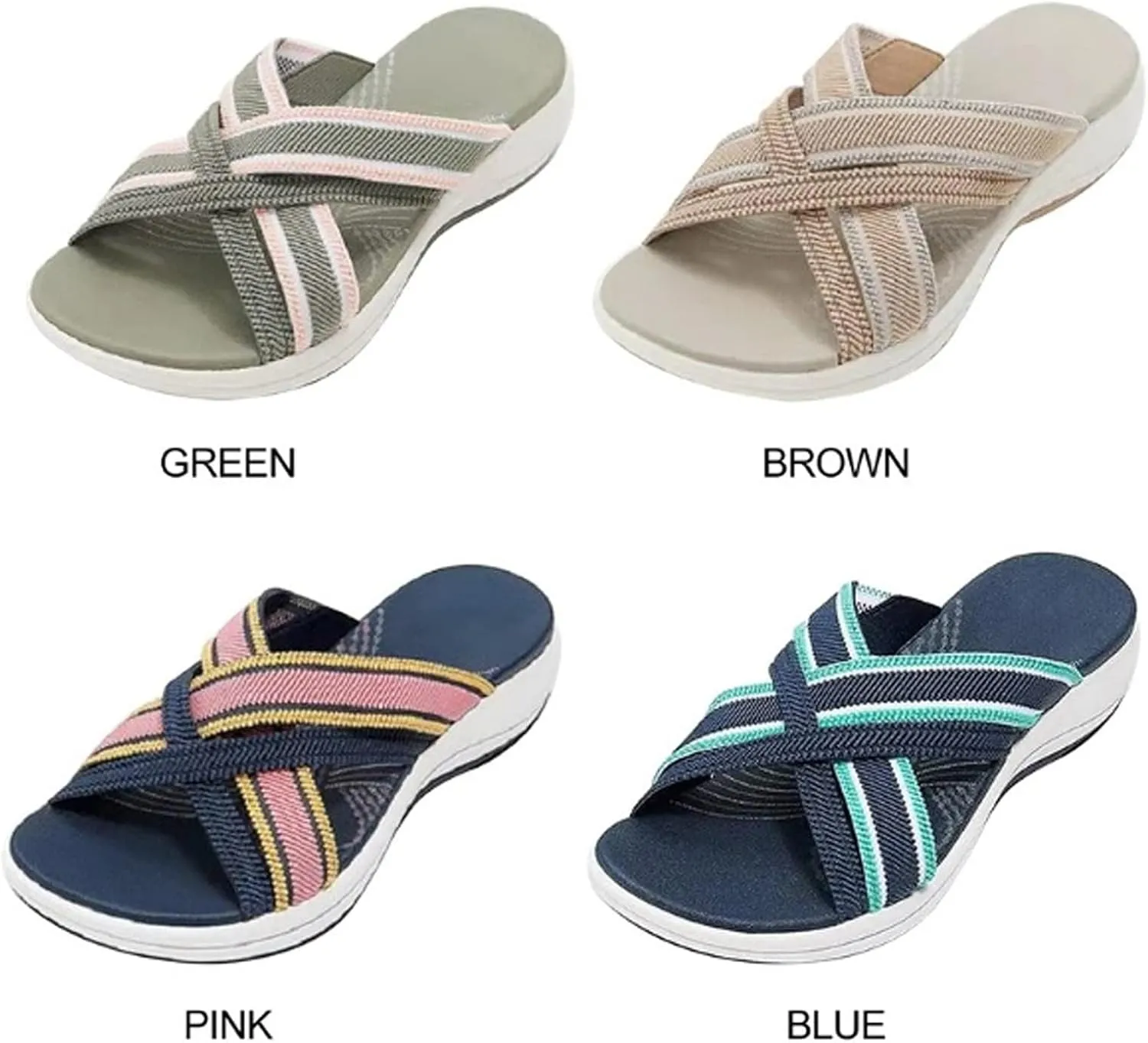 Womens Wedge Sandals 2025 with Arch Support Comfortable Rubber Sole Open Toe Platform Sandals Walking Hiking Slingback Slides for Plantar Fasciitis