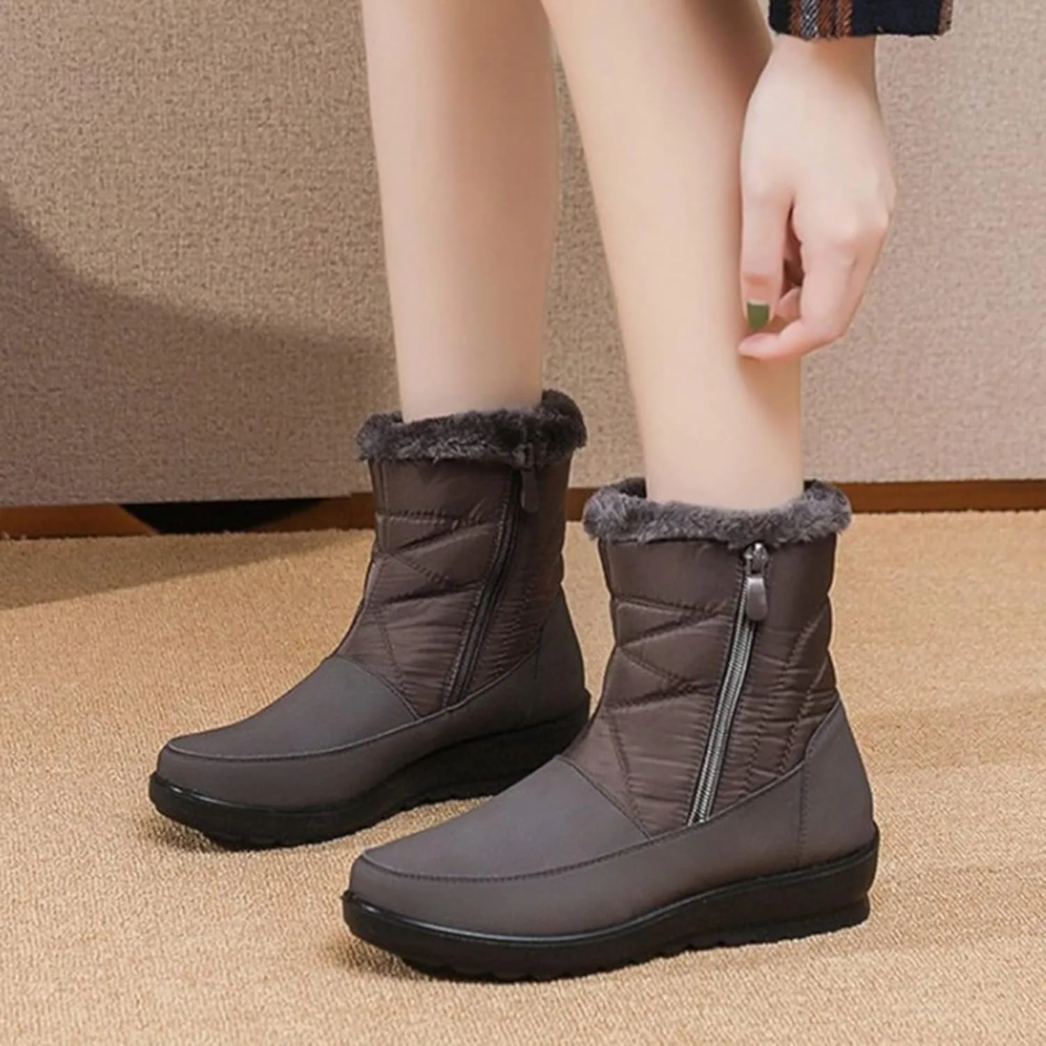 Women's Winter Warm Back Lace Up Snow Boots Womens Knee High Boots Winter Fashion 11.5 Womens Size 10 1/2 Wide Winter Boots Pink Winter Boots for Women Heels Boots for Women Winter Cute