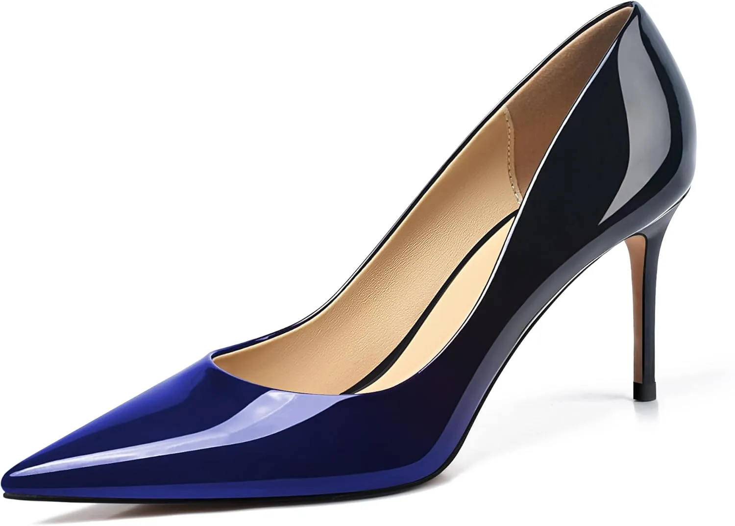 XINIUNIU High Heels for Women Pumps Gradient Patent Leather 3.25 inches 8CM Formal Sexy Fashion Stiletto Dress Wedding Shoes Pointed Toe