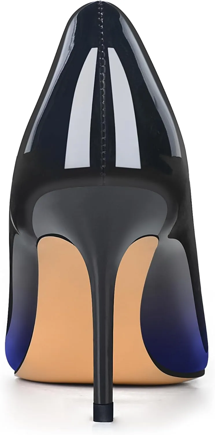 XINIUNIU High Heels for Women Pumps Gradient Patent Leather 3.25 inches 8CM Formal Sexy Fashion Stiletto Dress Wedding Shoes Pointed Toe
