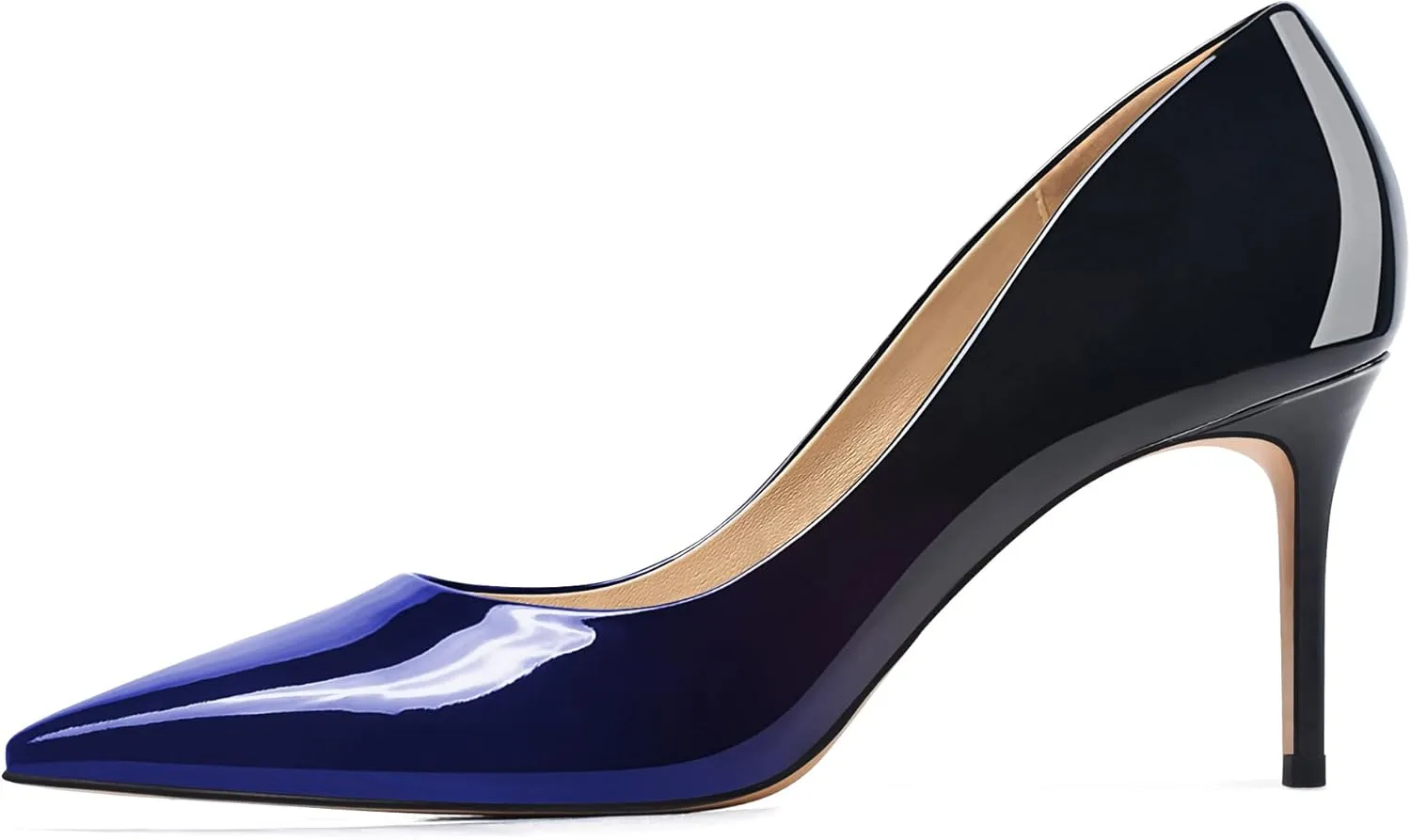 XINIUNIU High Heels for Women Pumps Gradient Patent Leather 3.25 inches 8CM Formal Sexy Fashion Stiletto Dress Wedding Shoes Pointed Toe