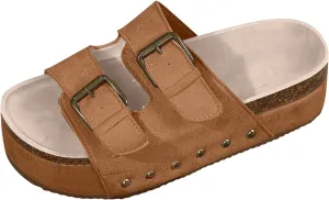 ZSpzx Women's Orthopedic Arch Support Platform Sandals for Women Dressy Summer 2025 Wedge Heel Sandals Comfortable Cute Vacation Chunky Womens Adjustable Strap Buckle Sandals Beach Walking Shoes